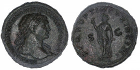 EMPIRE ROMAIN
Trajan (98-117). Sesterce 103-111, Rome.
C.459-460 - RIC.519 ; Bronze - 29,38 g - 34 mm - 6 h 
Frappe vigoureuse. Belle patine. TTB.