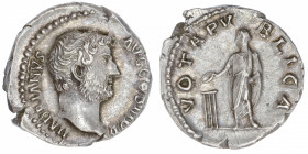 EMPIRE ROMAIN
Hadrien (117-138). Denier 134-138, Rome.
C.1481 - RIC.290 ; Argent - 3,57 g - 18 mm - 6 h 
De beau style. Superbe.