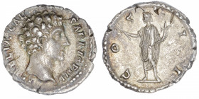 EMPIRE ROMAIN
Marc Aurèle (161-180). Denier 145, Rome.
C.110 - RIC.429a ; Argent - 3,12 g - 17 mm - 6 h 
Revers avec HONOS. TTB à Superbe.