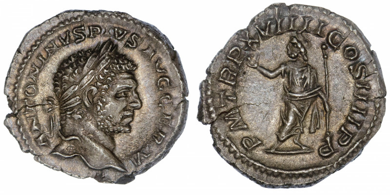 EMPIRE ROMAIN
Caracalla (198-217). Denier 214, Rome.
C.348 - RIC.280c ; Argent...