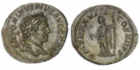 EMPIRE ROMAIN
Caracalla (198-217). Denier 215, Rome.
C.314 - RIC.268 ; Argent - 3,30 g - 18 mm - 6 h 
Superbe.