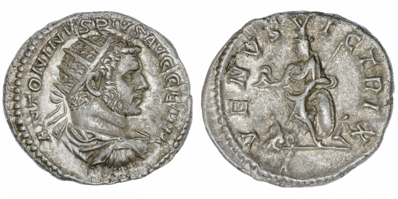 EMPIRE ROMAIN
Caracalla (198-217). Antoninien 215, Rome.
C.612 - RIC.312 ; Arg...