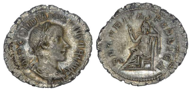 EMPIRE ROMAIN
Gordien III (238-244). Denier 240, Rome.
C.340 - RIC.130 ; Argen...