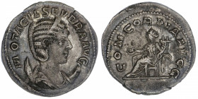 EMPIRE ROMAIN
Otacilie (244-249). Antoninien 245-247, Rome.
C.4 - RIC.125 ; Billon - 2,87 g - 22 mm - 6 h 
Flan large, à peine corrodé. TTB à Super...