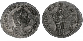 EMPIRE ROMAIN
Étruscille (+ 251). Antoninien 250, Rome.
C.17 - RIC.58b ; Billon - 3,51 g - 20 mm - 12 h 
Patine grise. TTB à Superbe.