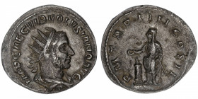 EMPIRE ROMAIN
Volusien (251-253). Antoninien 253, Rome.
C.94 - RIC.141 ; Billon - 3,16 g - 20 mm - 12 h 
Patine grise. TTB à Superbe.