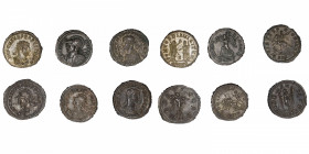 EMPIRE ROMAIN
Probus (276-282). Lot de 6 antoniniens variés.
Billon - 21 mm 
Lot de 6 antoniniens variés de Probus (rome, Lyon, Ticinum, Siscia). T...