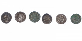 EMPIRE ROMAIN
Maximien Hercule (286-305). Lot de 3 follis, Maximien, Maximin et divin Constance.
Billon - 27 mm 
Lot de 3 follis frappés à Trèves. ...