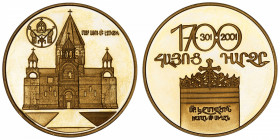 ARMÉNIE
République. Médaille pour les 1700 ans du Christianisme 2001.
Or - 40 g - 38 mm - 12 h 
Superbe.