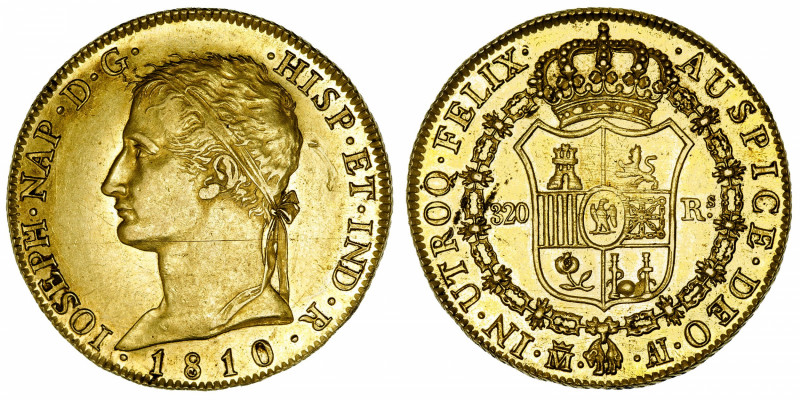 ESPAGNE
Joseph Napoléon (1808-1813). 320 réales 1810, Madrid.
Fr.300 ; Or - 26...