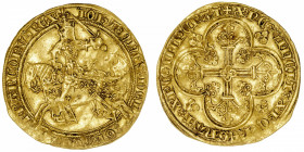 FRANCE / CAPÉTIENS
Jean II le Bon (1350-1364). Franc à cheval ND (1360).
Dy.294 - Fr.279 ; Or - 3,82 g - 29 mm - 12 h 
Monnaie agréable avec le che...