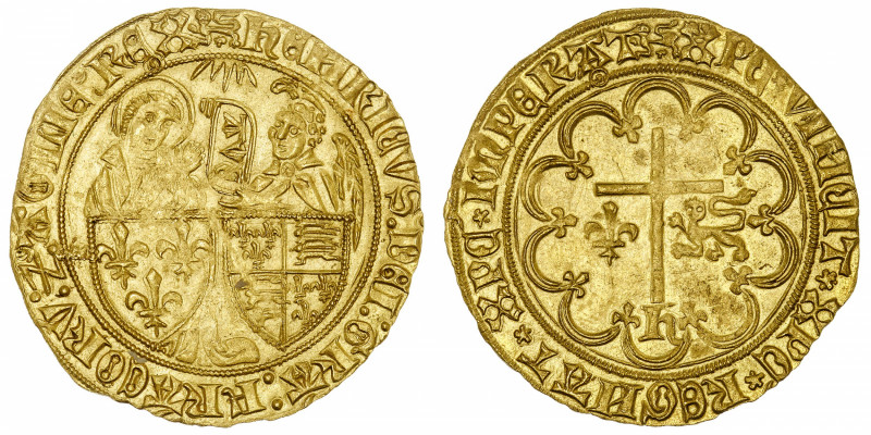 FRANCE / CAPÉTIENS
Henri VI d'Angleterre (1422-1453). Salut d’or 2e émission ND...