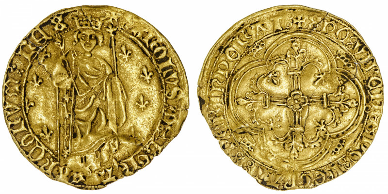 FRANCE / CAPÉTIENS
Charles VII (1422-1461). Royal d’or, 1ère émission ND (1429)...