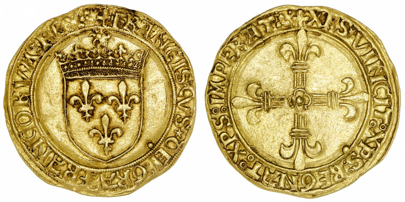 FRANCE / CAPÉTIENS
François Ier (1515-1547). Écu d’or au soleil, 1er type ND (1...