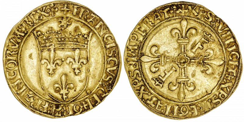 FRANCE / CAPÉTIENS
François Ier (1515-1547). Écu d’or au soleil, 2e type ND (15...