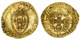 FRANCE / CAPÉTIENS
François Ier (1515-1547). Écu d’or au soleil, 5e type ND (1519), Bordeaux.
Dy.775 - Fr.345 ; Or - 3,35 g - 25 mm - 2 h 
Flan cou...