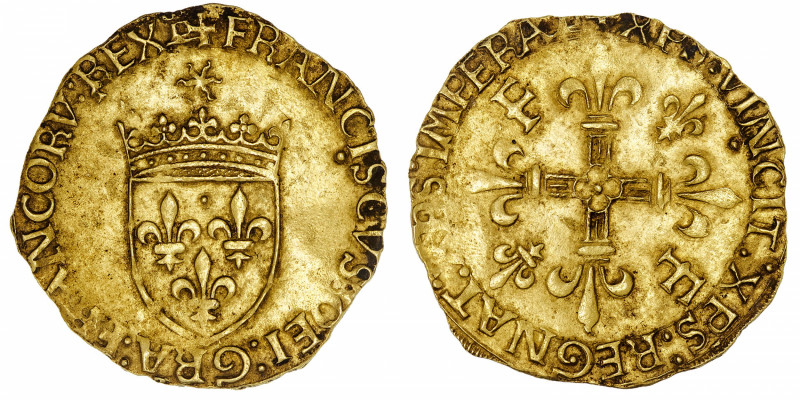 FRANCE / CAPÉTIENS
François Ier (1515-1547). Écu d’or au soleil, 5e type ND (15...