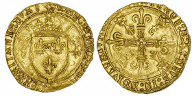 FRANCE / CAPÉTIENS
François Ier (1515-1547). Écu d’or au soleil de Bretagne, 2e type ND (1515-1540), R, Rennes.
Dy.790 - Fr.364 ; Or - 3,41 g - 26,5...