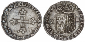 FRANCE / CAPÉTIENS
Louis XIII (1610-1643). Huitième d’écu de Navarre 1620, M, Saint-Palais.
G.25 ; Argent - 4,67 g - 26 mm - 12 h 
Type rare. Frapp...