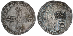 FRANCE / CAPÉTIENS
Louis XIII (1610-1643). Huitième d’écu de Béarn 1625, Pau.
G.26 ; Argent - 4,43 g - 24 mm - 11 h 
TB.