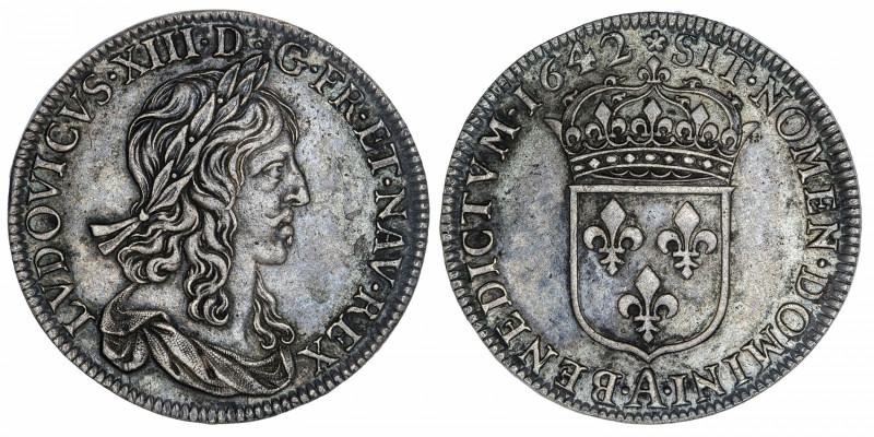 FRANCE / CAPÉTIENS
Louis XIII (1610-1643). Demi-écu, 1er poinçon de Warin 1642,...