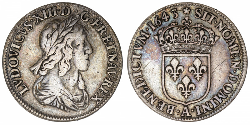 FRANCE / CAPÉTIENS
Louis XIII (1610-1643). Quart d’écu au buste drapé et cuiras...