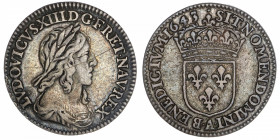 FRANCE / CAPÉTIENS
Louis XIII (1610-1643). Douzième d’écu au buste drapé et cuirassé 1643, A, Paris (point).
G.46 ; Argent - 2,23 g - 20 mm - 6 h 
...