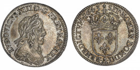 FRANCE / CAPÉTIENS
Louis XIII (1610-1643). Douzième d’écu au buste drapé et cuirassé 1643, A, Paris (rose).
G.46 ; Argent - 2,29 g - 21 mm - 6 h 
B...