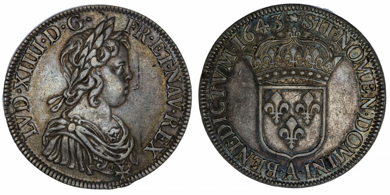 FRANCE / CAPÉTIENS
Louis XIV (1643-1715). Écu à la mèche courte 1643, A, Paris ...