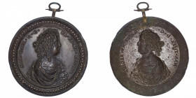 FRANCE / CAPÉTIENS
Louis XIV (1643-1715). Médaille de Marie-Thérèse d’Autriche par Bertinet 1683.
Bronze - 97,43 g - 95 mm - 12 h 
Superbe fonte an...