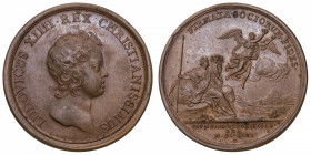 FRANCE / CAPÉTIENS
Louis XIV (1643-1715). Médaille pour la prise de Piombino et de Portolongone par Mauger 1646, Paris.
Divo.22 ; Bronze - 30,1 g - ...
