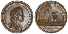 FRANCE / CAPÉTIENS
Louis XIV (1643-1715). Médaille pour la prise de la Capelle par Mauger 1656, Paris.
Divo.- ; Bronze - 29,59 g - 41 mm - 12 h 
Ma...