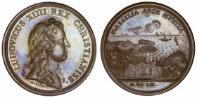 FRANCE / CAPÉTIENS
Louis XIV (1643-1715). Médaille pour la citadelle de Marseille par Mauger 1660, Paris.
Divo.54 ; Bronze - 26,53 g - 41 mm - 12 h ...