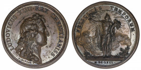 FRANCE / CAPÉTIENS
Louis XIV (1643-1715). Médaille pour la France florissante par Mauger 1663, Paris.
Divo.72 ; Bronze - 28,8 g - 41 mm - 12 h 
Sup...
