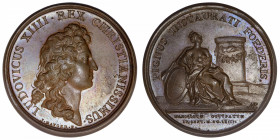 FRANCE / CAPÉTIENS
Louis XIV (1643-1715). Médaille pour la prise de Marsal par Mauger 1663, Paris.
Divo.- ; Bronze - 34,20 g - 41 mm - 12 h 
Manque...