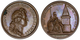 FRANCE / CAPÉTIENS
Louis XIV (1643-1715). Médaille pour la pyramide élevée à Rome par Mauger 1664, Paris.
Divo.77 ; Bronze - 31,30 g - 41 mm - 12 h ...