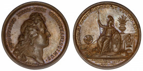 FRANCE / CAPÉTIENS
Louis XIV (1643-1715). Médaille pour l’établissement de l’Académie des Sciences par Mauger 1666, Paris.
Divo.88 ; Bronze - 26,39 ...