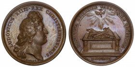 FRANCE / CAPÉTIENS
Louis XIV (1643-1715). Médaille pour la Paix de l’Eglise par Mauger 1669, Paris.
Divo.114 ; Bronze - 27,36 g - 41 mm - 12 h 
Sup...