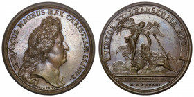 FRANCE / CAPÉTIENS
Louis XIV (1643-1715). Médaille pour la prise de Maastricht par Mauger 1673, Paris.
Divo.131 ; Bronze - 31,45 g - 41 mm - 12 h 
...