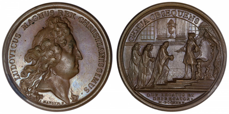 FRANCE / CAPÉTIENS
Louis XIV (1643-1715). Médaille pour la soumission de la Rép...