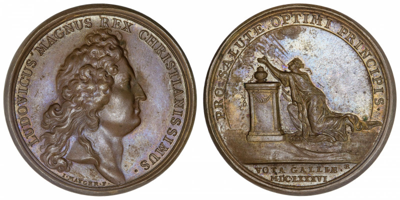 FRANCE / CAPÉTIENS
Louis XIV (1643-1715). Médaille pour la maladie du roi par M...