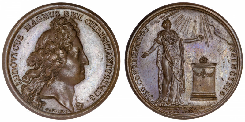 FRANCE / CAPÉTIENS
Louis XIV (1643-1715). Médaille pour la guérison du roi par ...