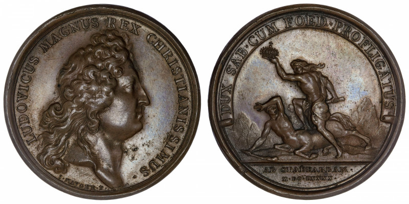 FRANCE / CAPÉTIENS
Louis XIV (1643-1715). Médaille pour la bataille de Staffard...