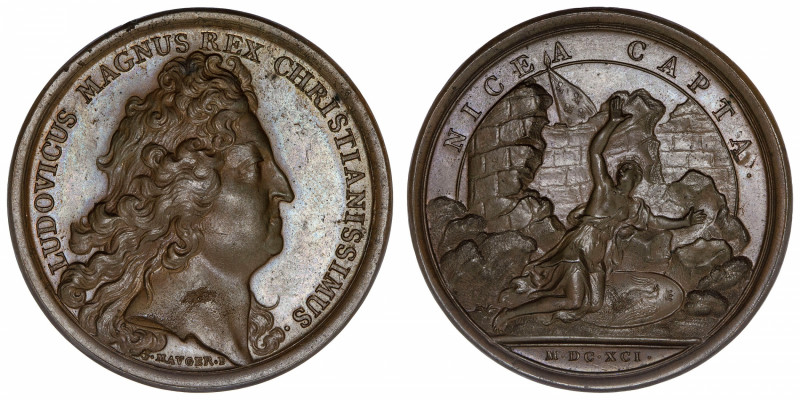 FRANCE / CAPÉTIENS
Louis XIV (1643-1715). Médaille pour la prise de Nice par Ma...