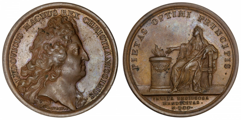 FRANCE / CAPÉTIENS
Louis XIV (1643-1715). Médaille pour l’édit contre les fainé...