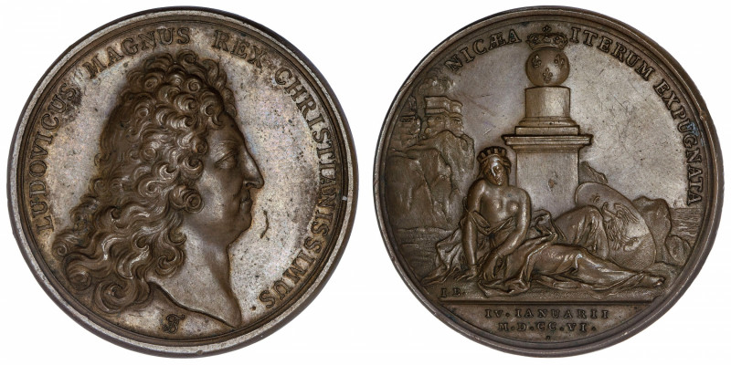 FRANCE / CAPÉTIENS
Louis XIV (1643-1715). Médaille pour la prise de Nice par Ma...