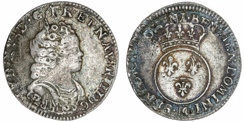 FRANCE / CAPÉTIENS
Louis XV (1715-1774). Dixième d’écu Vertugadin date illisibl...