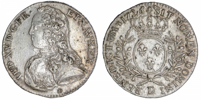 FRANCE / CAPÉTIENS
Louis XV (1715-1774). Demi-écu aux rameaux d’olivier 1726, D...