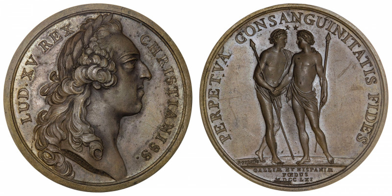 FRANCE / CAPÉTIENS
Louis XV (1715-1774). Médaille pour le pacte de famille entr...