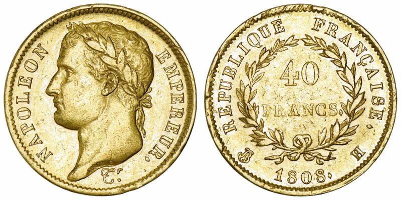 FRANCE
Premier Empire / Napoléon Ier (1804-1814). 40 francs République 1808, H,...